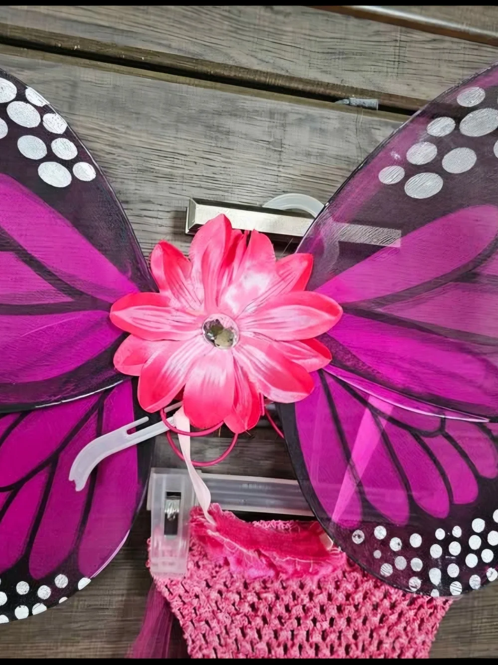 Pink Butterfly Tutu Costume Dress with Wings - Kids